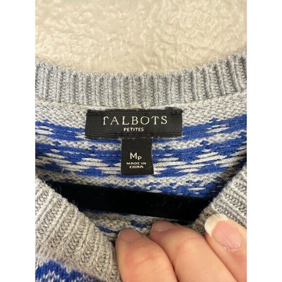 Talbots Women's‎ Gray Sweater Size MP long sleeve round neck polyester rayon - Picture 3 of 6